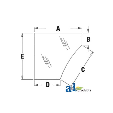 A & I Products Glass, Door, Lower (RH) 42" x42" x2" A-T165158